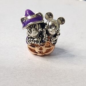 Pandora Disney Mickey Mouse & Minnie Mouse Halloween Pumpkin Charm